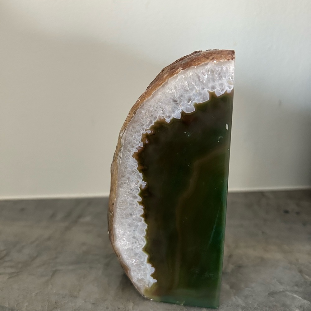 Green Agate Geode Slice